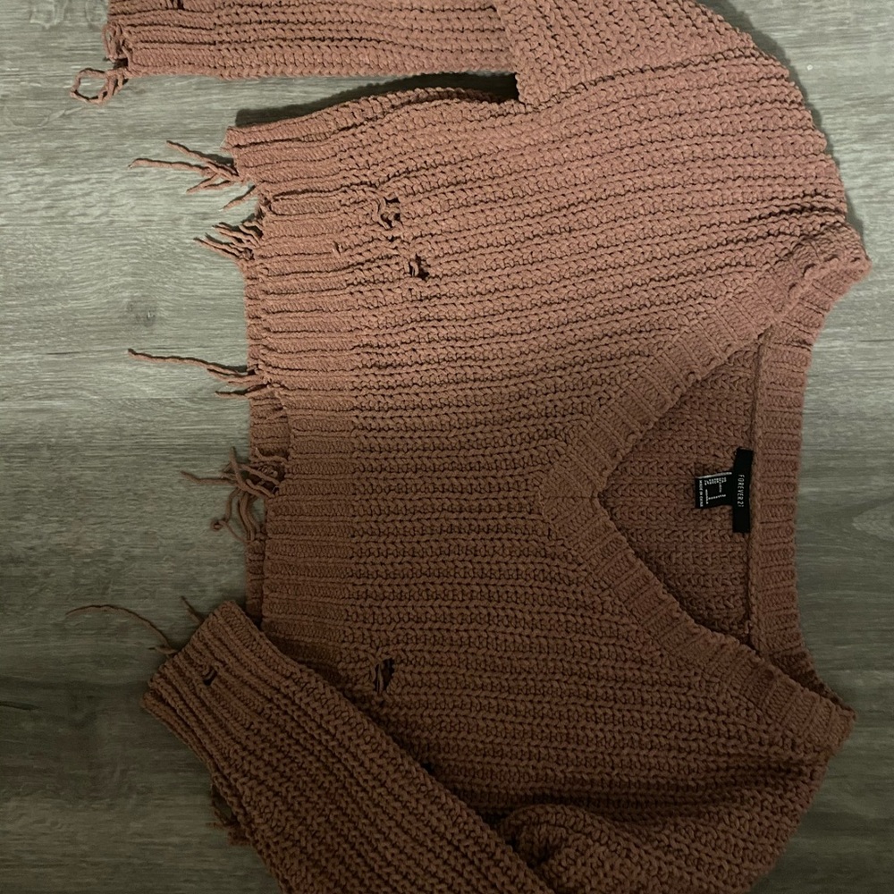 distressed cropped sweater